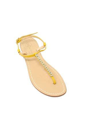 Yellow jewel sandals Da Costanzo | JEWELSTRIPEGIALLO